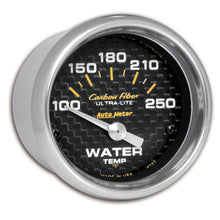 Load image into Gallery viewer, Autometer Carbon Fiber 52mm 100-250 Deg F Electronic Water Temp Gauge
