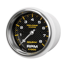 Load image into Gallery viewer, Autometer Marine Carbon Fiber 3-3/8in 8k RPM Tachometer
