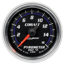Load image into Gallery viewer, Autometer Cobalt 52mm 1600 Deg F Electronic Pyrometer Gauge

